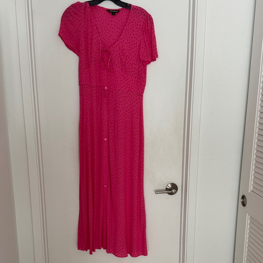 Whistles  Pink Maxi Dress with tie